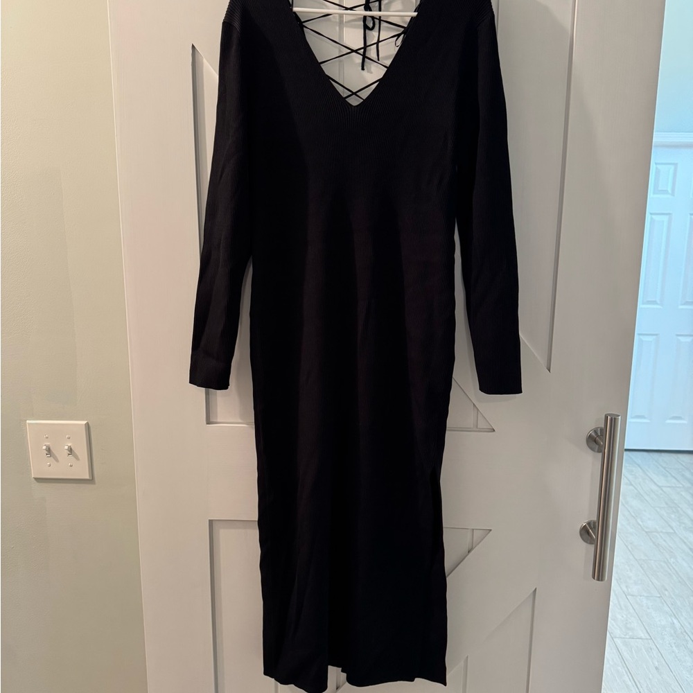 525 America Classic Black Long Sleeve Dress